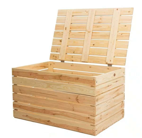 Holzkiste mit Klappdeckel